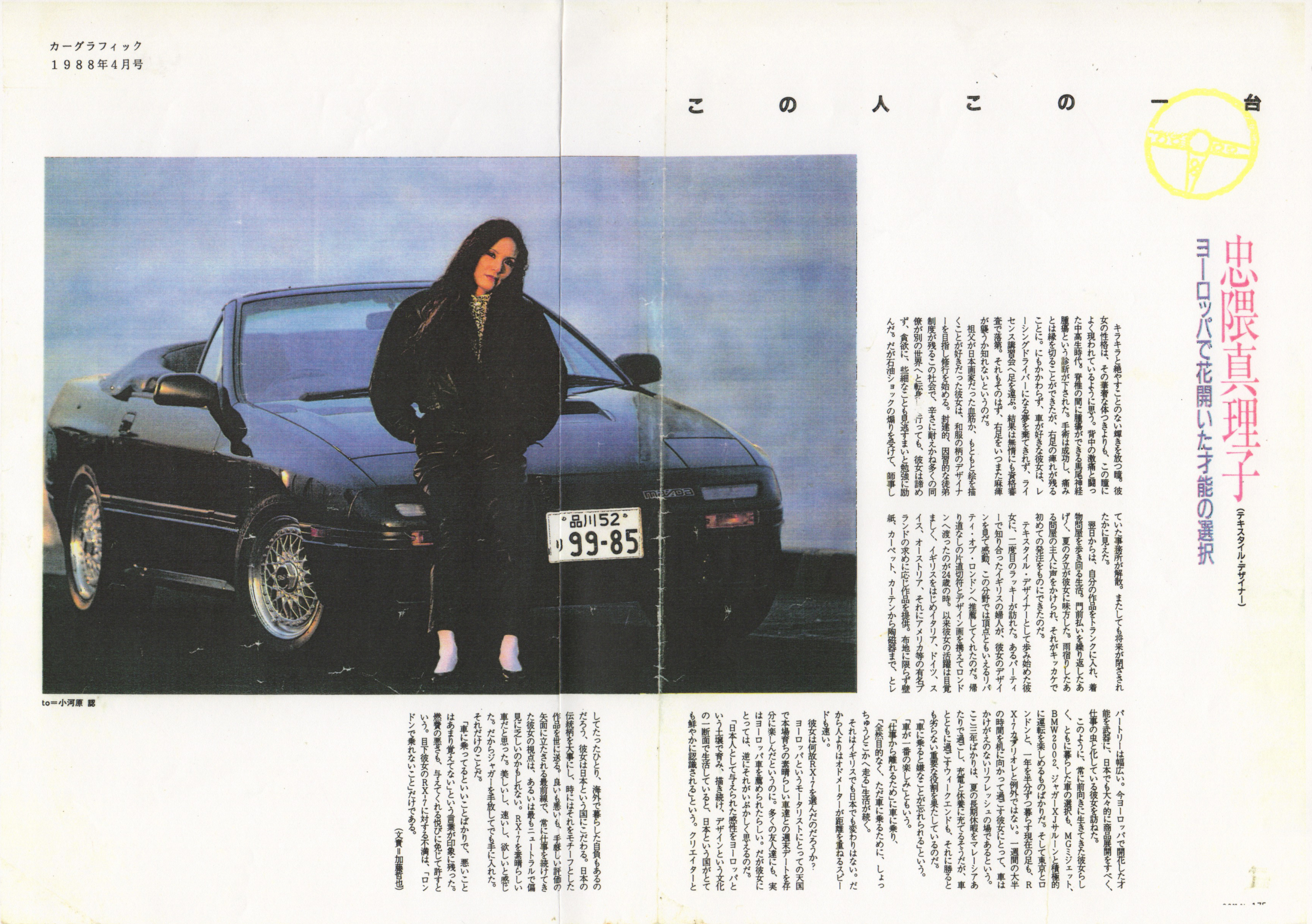 CAR GRAPHIC APRIL 1988 | Mariko Tadakuma Official Web - Artist 